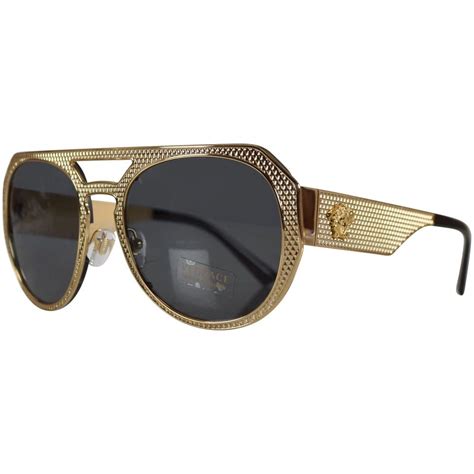 gold frame sunglasses men Versace